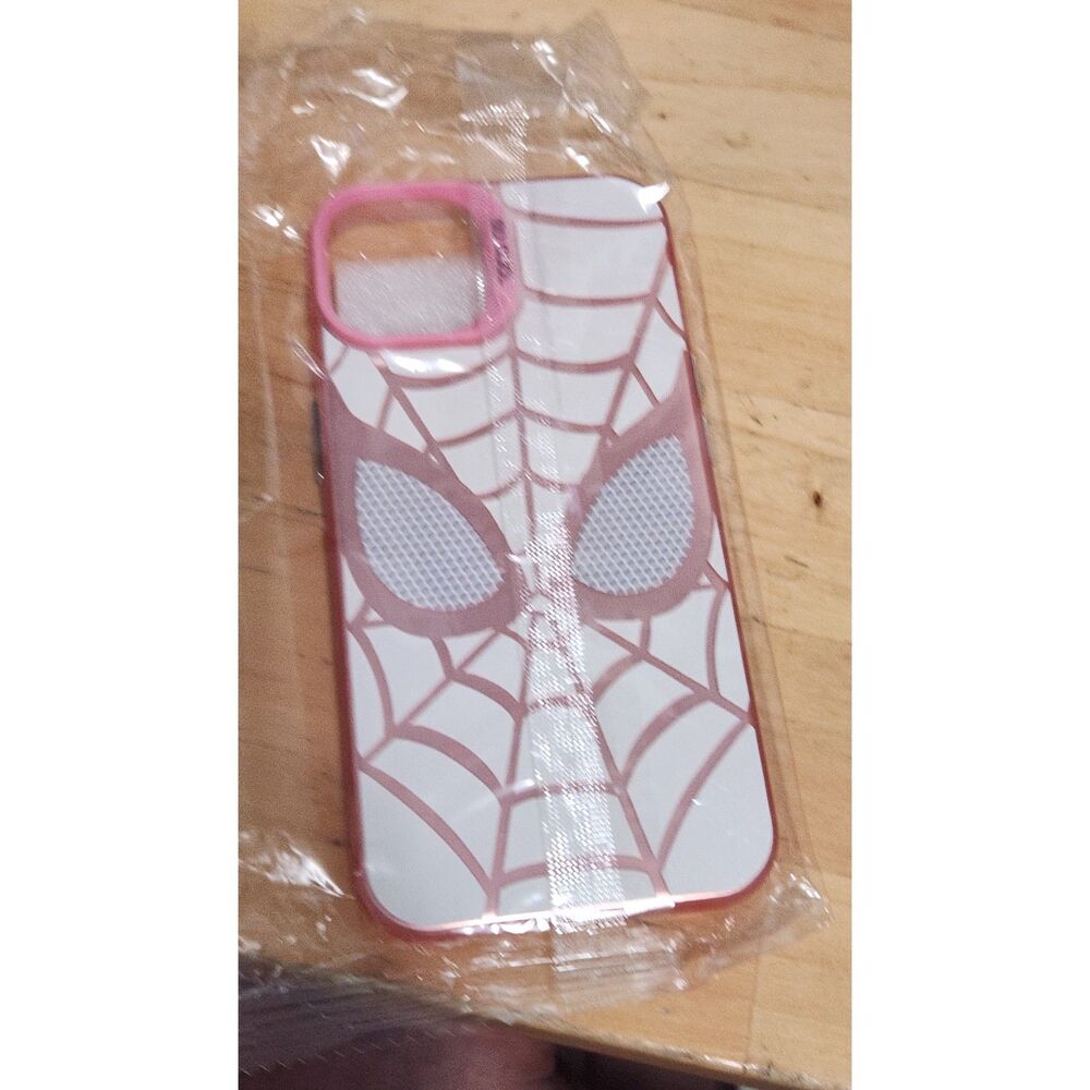 Cool Pink Anime Movies Spider IPhone 15 Case, Spiderman Web Teen Girls and Boys